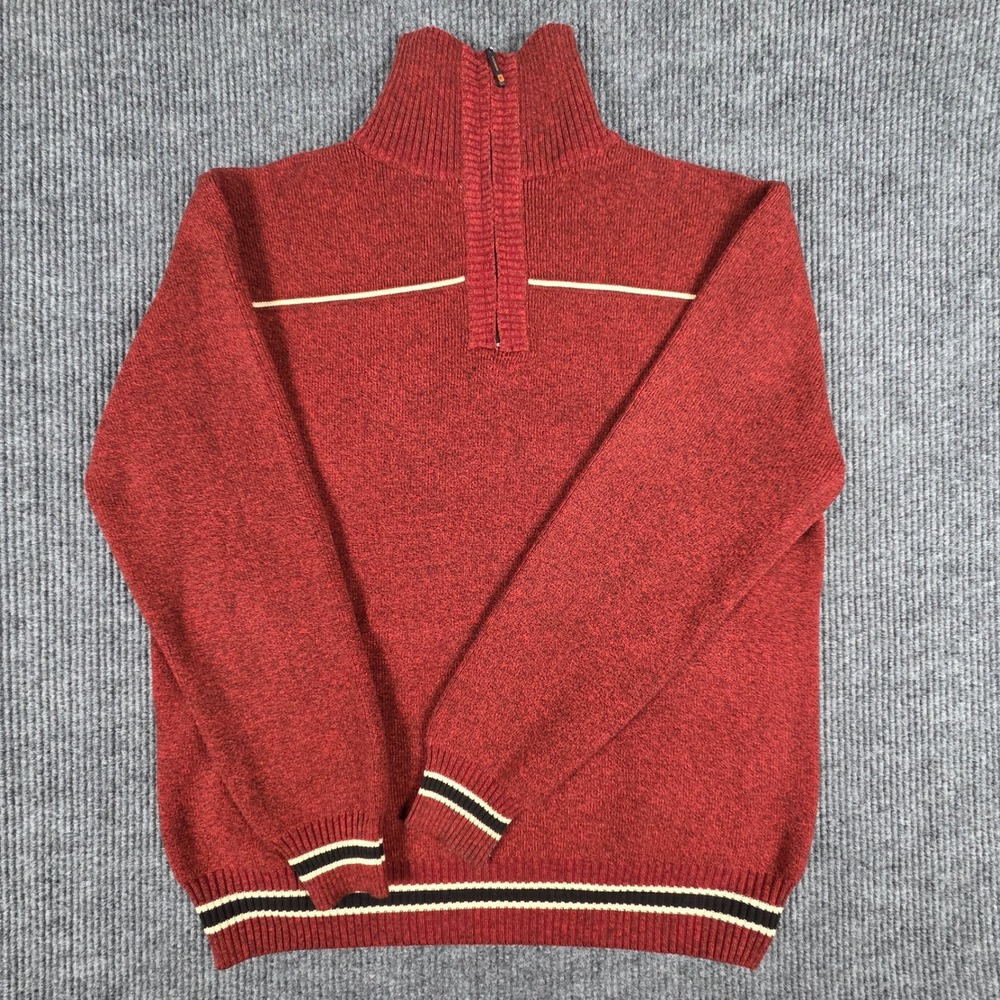 PRONTI‎ Collection By Phita Men's 3XL Red Half Zip Mock Neck Sweater Textured